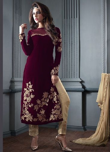 Sober velvet salwarkameez