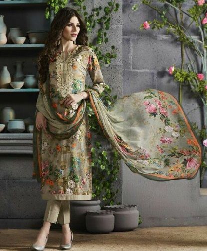 French voil floral print party salwarkameez