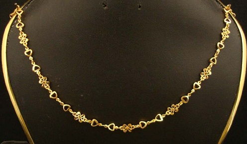 Floral gold plated chain