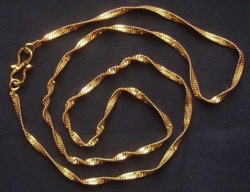 Flat gold plated chain