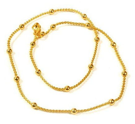 Beaded gold plated chain