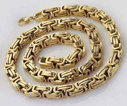 Solid link gold plated chain