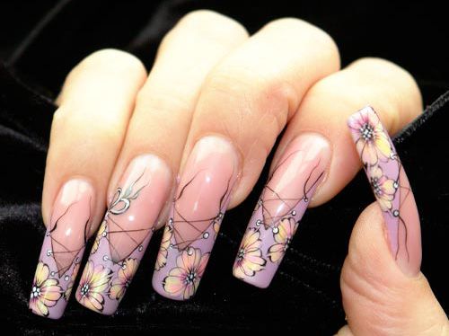 limba franceza tip floral nails in corset