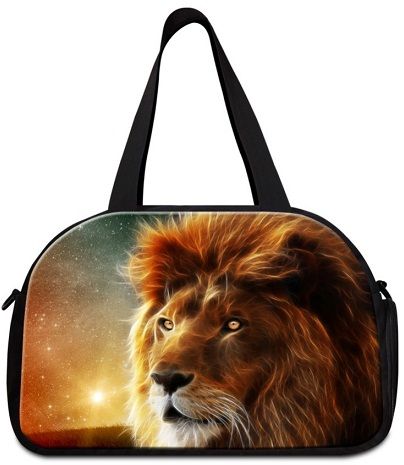 Lion Embossed Duffle Shoulder Bag