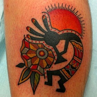 Dancing Kokopelli tattoo