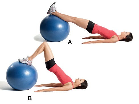 Leg Lifts – Lying Position, Using an Exercise Ball