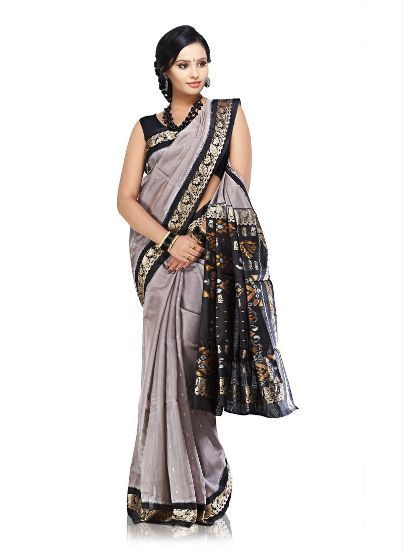 Pochampally cotton sarees Grey and black