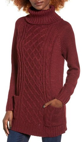 Cotton Emporium -Front Pocket Turtleneck Tunic