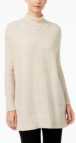 Eileen Fisher Organic Cotton-Blend Turtleneck Tunic Sweater