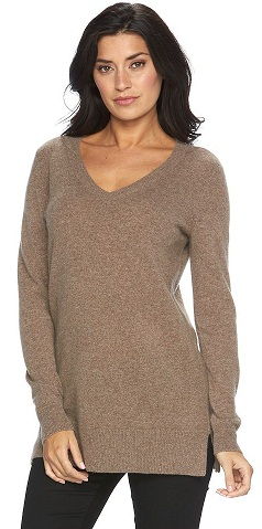 Cashmere V-Neck Tunic Sweater