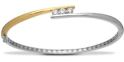 Double Tone-Solitaire Bangle