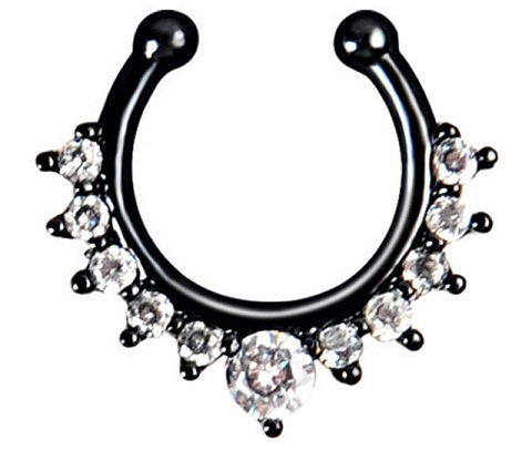 gyémánt Studded Septum Ring