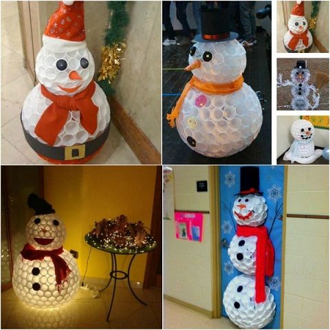 Plastic Cup Snowman