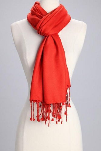 Piros Solid Pashmina Scarf