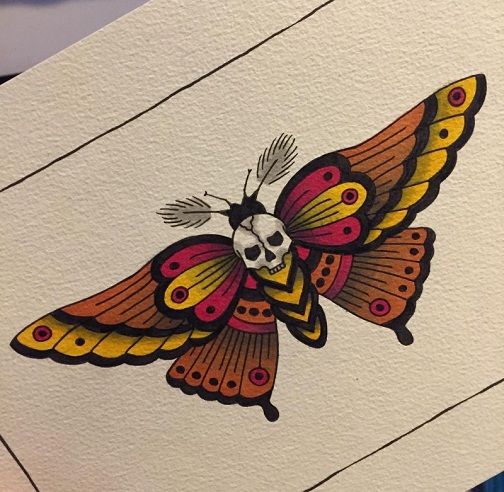 Inspirational Moth Tattoo Design