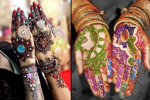 Multi colored Mehendi