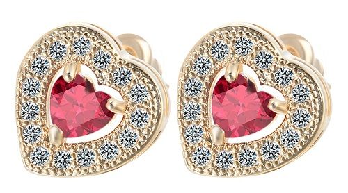 Heart shape solitaire earrings