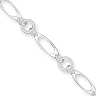 Sterling Silver Fancy Link Anklets