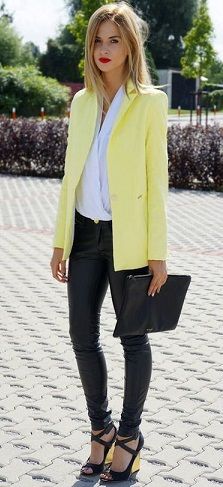 Pale Yellow Blazer