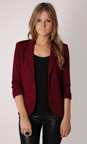 Natisnjeno Maroon Blazer for Women