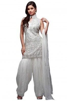 Silver Harem Salwar Suit