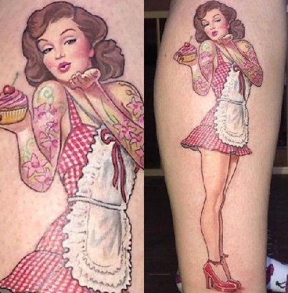 Pastry Maker Look Pin Up tattoo