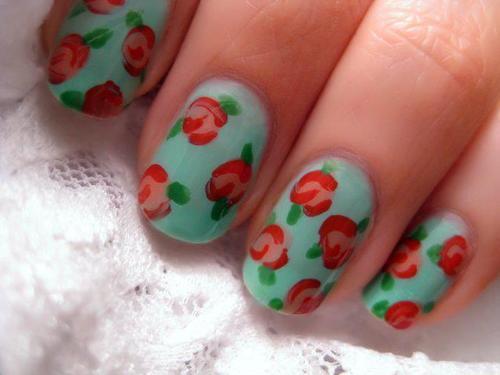 rose nail art