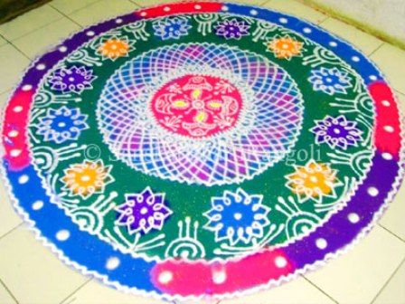 Floral Galicha Rangoli Design