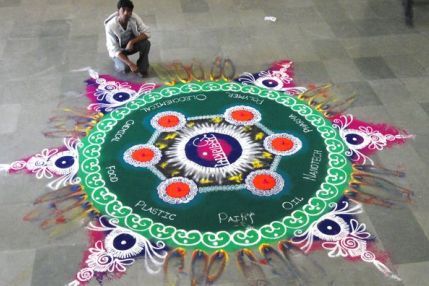 Florescent Coloured Galicha Rangoli