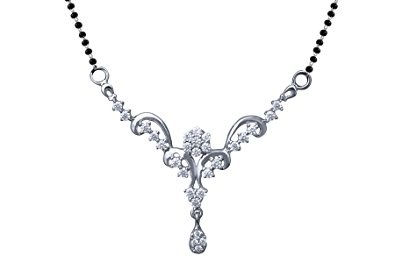 Curvy silver mangalsutra