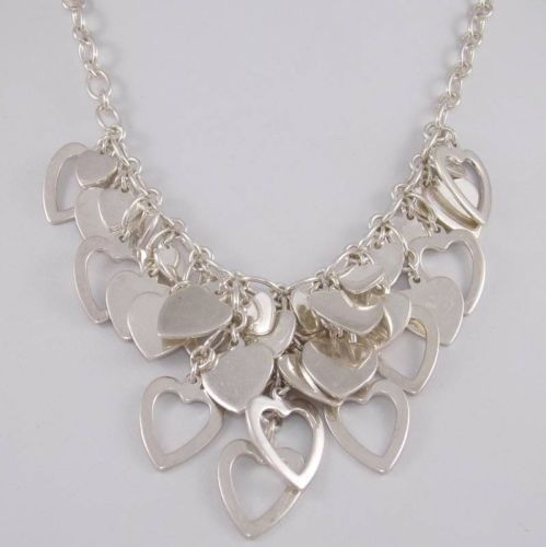 Prekleti Heart linked Rolo Sterling Silver Necklace