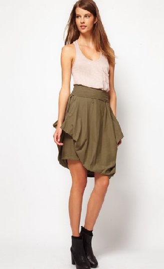 Exclusiv bubbles fold hem skirt