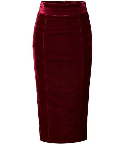 divatba jövő Pencil Velvet Skirt