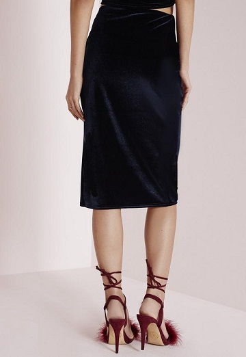 haditengerészet Midi Velvet Skirts