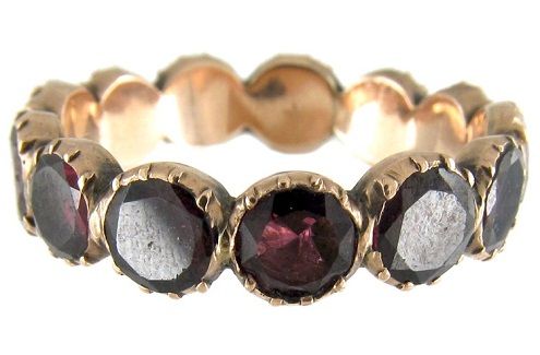 Almandine garnet gemstone ring