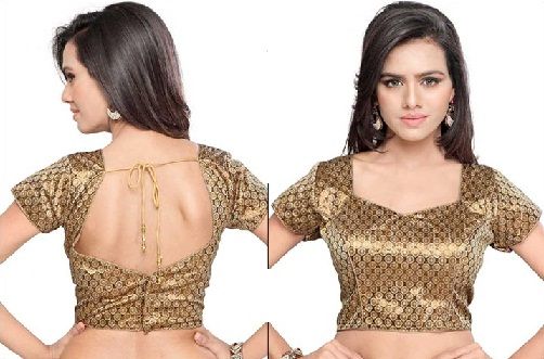 Simple Golden Brocade Blouse