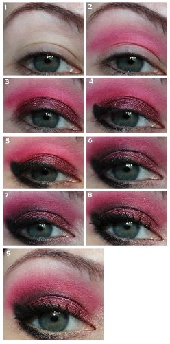 roșu eye makeup