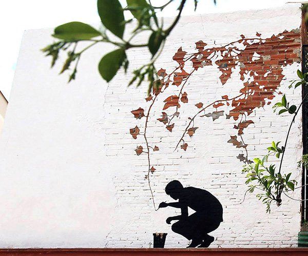 Subtractive Street Art by Pejac on the Streets of Spain