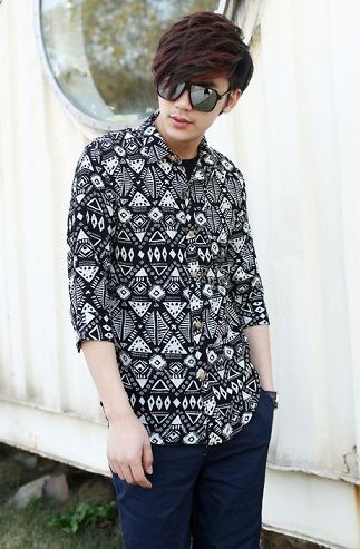 Men’s Vintage Geometric Shape Printed Shirts