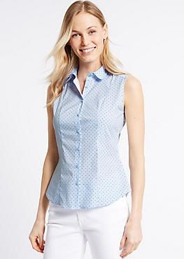 Sleeveless Printed Shirts for Women