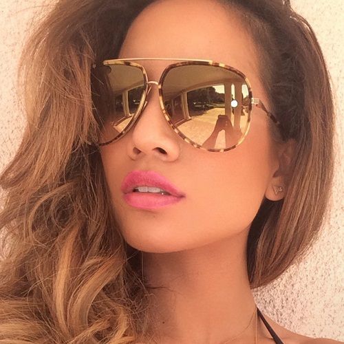 Vintage Metal Frame Reflective Sunglasses for Women