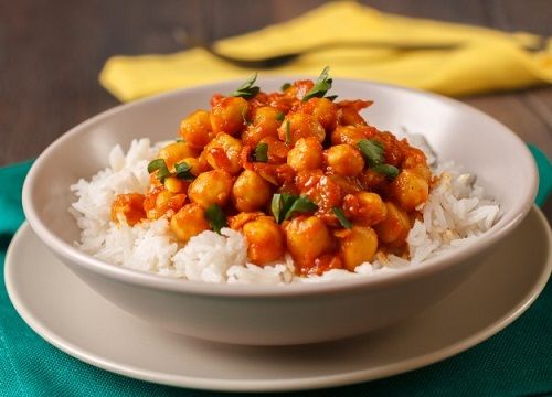 Vegetarian Foods Rich in Protein - Rice and Chickpeas