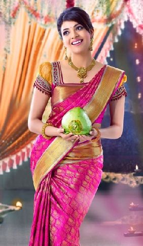 Kanchi Pattu-Pink and Golden Saree