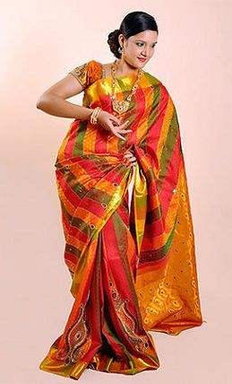 Kanchi Pattu-Orange Pattu Saree