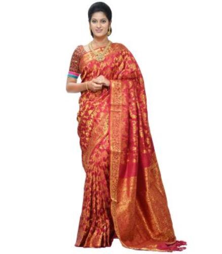 Uppada Sarees-Alluring Red Uppada Saree 15