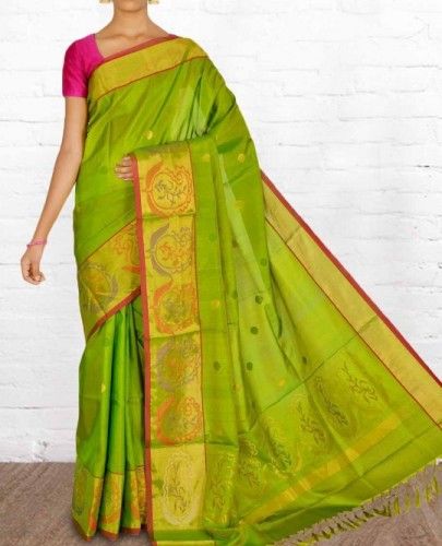 Uppada Sarees-Green Silk Uppada Sraee 18