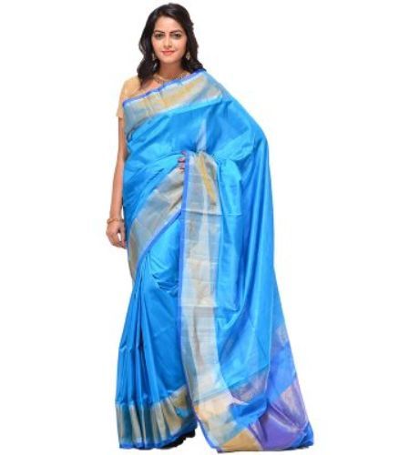 Uppada Sarees-Bright Sky Blue Color Uppada Sarees 2