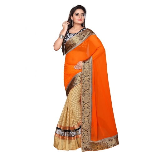 Išgalvotas Sarees-Fancy Orange 5