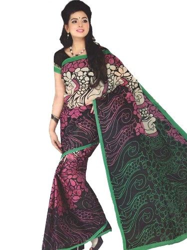 Pamut Sarees-Flora Pattern Indian Cotton Saree 13