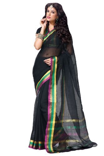 Pamut Sarees-Black Attractive Cotton Saree 4